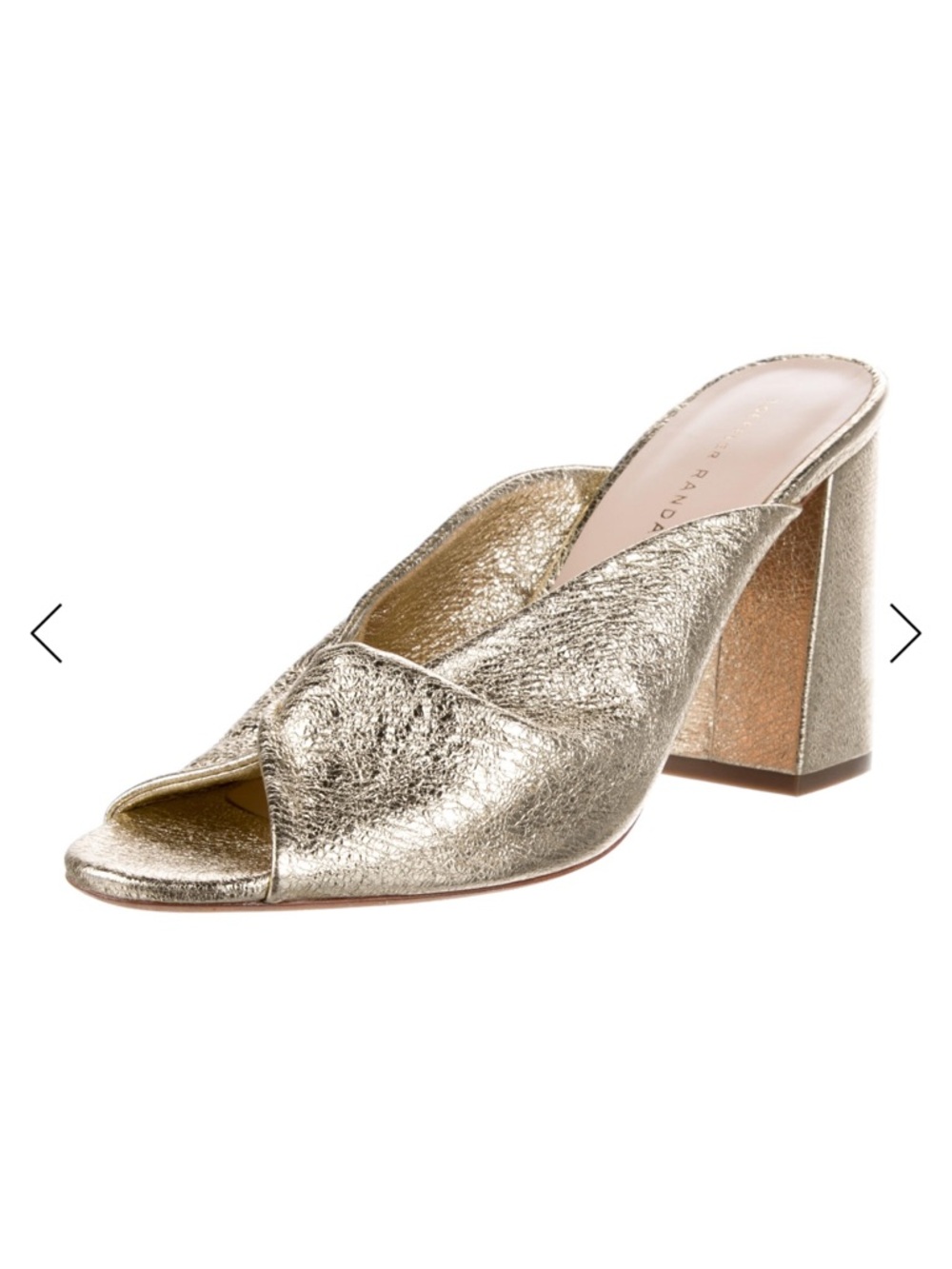 Loeffler Randall Laurel Gold Crinkle Metallic Heeled Sandals